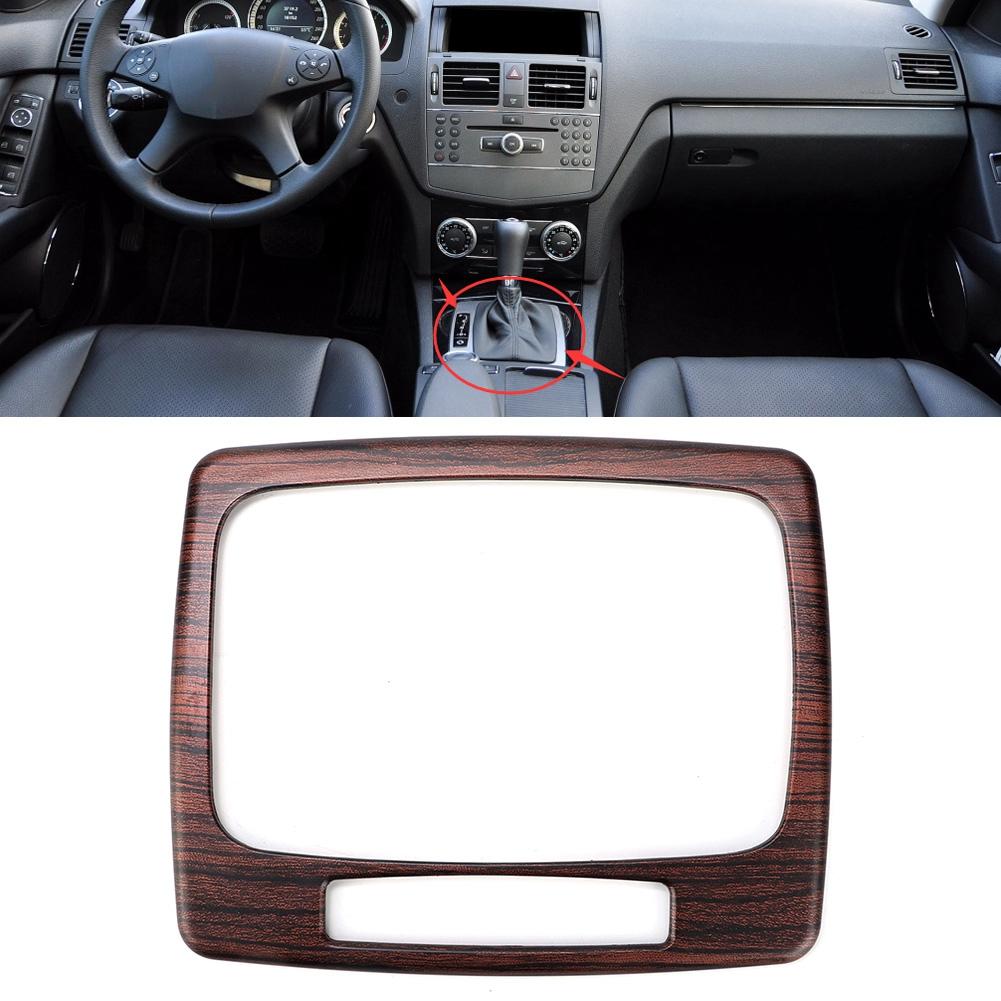 Bil Växelspakspanel Ram Trim Tillbehör Passar för Mercedes Benz C-klass W204 2007 2013 Furu Träådring