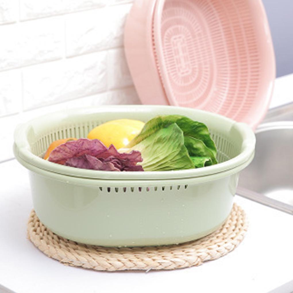 Multi-functional Kitchen Strainer Easy To And Clean Double-Layer Vegetable Washing Basket