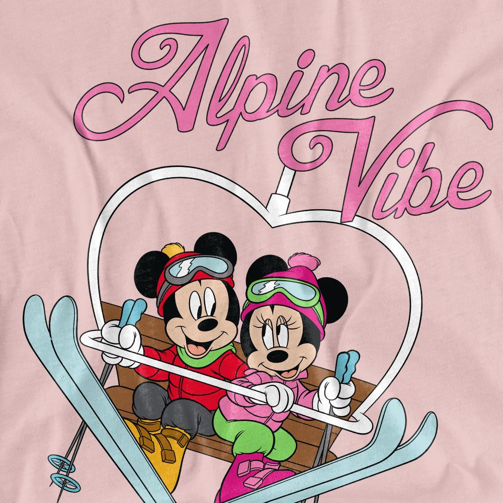 Disney Womens/Ladies Alpine Vibes Mickey & Minnie Mouse T-Shirt