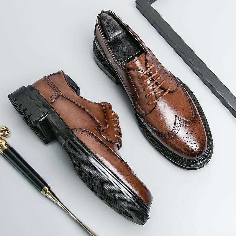 Fashion Men Formal Shoes High Heels Business Dress Shoes Male Oxfords Pointed Toe Formal Shoe for Man Luxury Wedding Party Leather Shoe