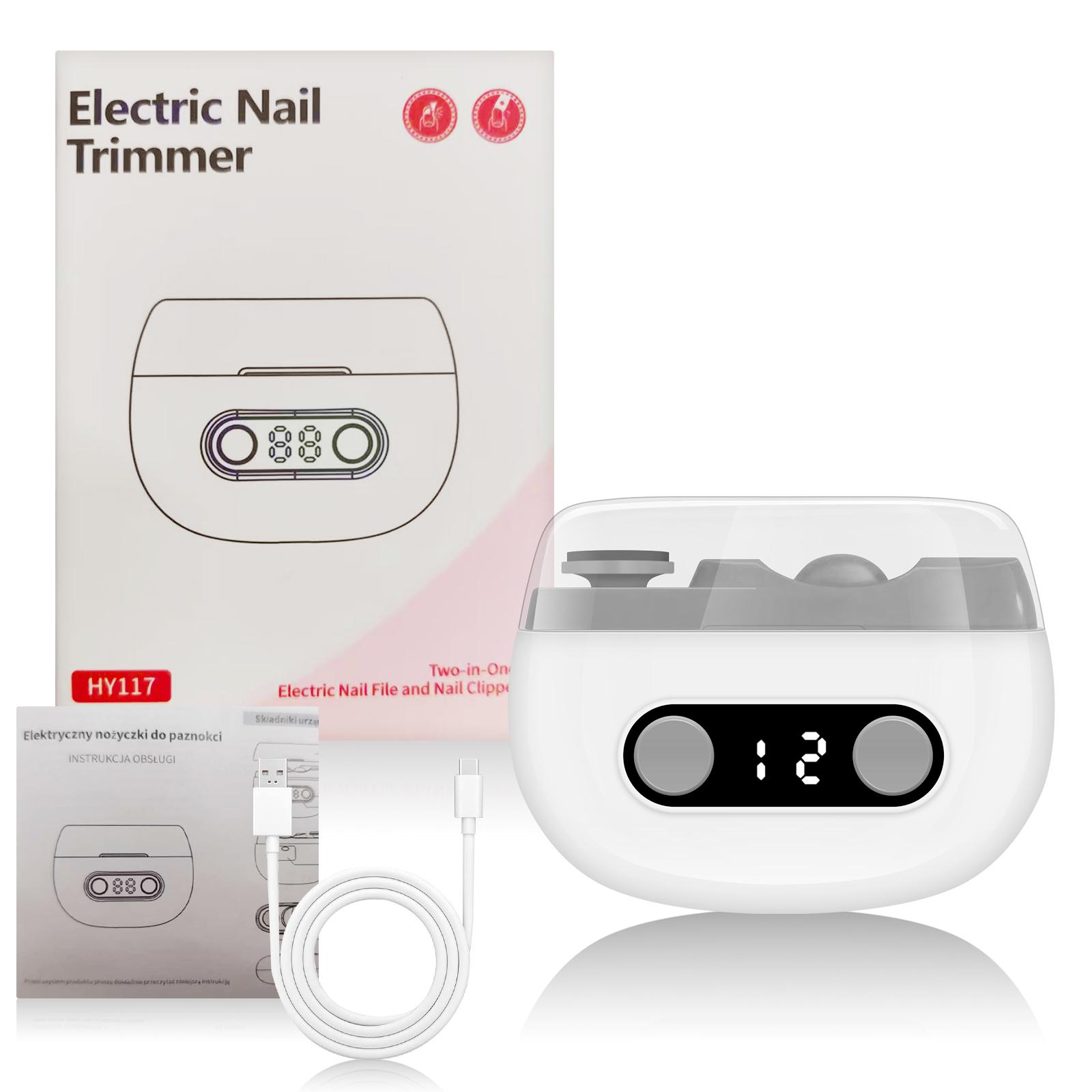2 in 1 USB Electric Multifunctional Nail Grinder Automatic Nail Clippers Trimmer Nail Cutter Manicure With Light