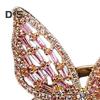 Pierścionek damski Hollow Out Butterfly Shape Rhinestone Alloy Regulowany pierścień otwierający Bankiet Party Wedding Jewelry
