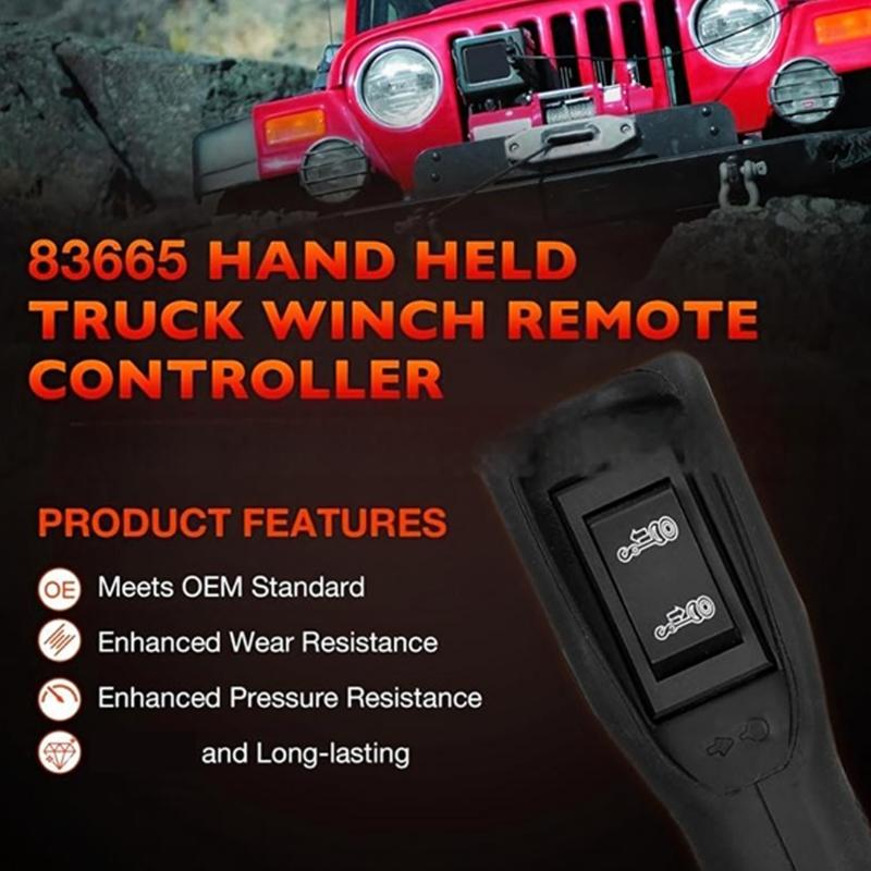 Cable Connected Winch Remote, Handheld 83658 Cable Remote for WARN 9.5Ti 9.5Cti 16.5Ti Winches In Towing and Line Handling Service Tasks
