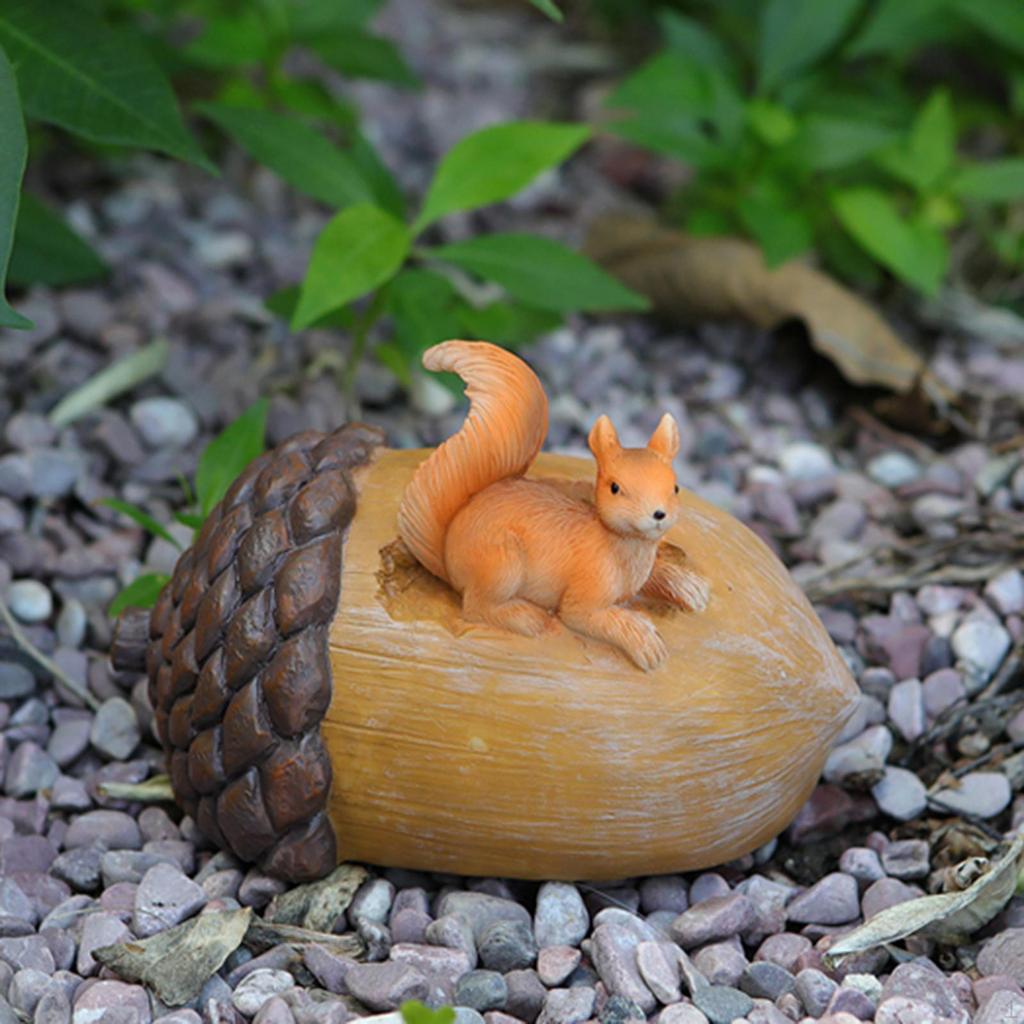 Fairy Garden Decoration Outdoor Statue Miniature Craft Art Spare Key Box Animal Figurine for Lawn