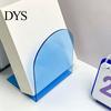 Decorative Book Holders for Home 1 Pair Acrylic Bookends, Clear Ends Shelves, Arch Display Racks DVDs Stopper, Bookshelf Organizer Bedroom Library