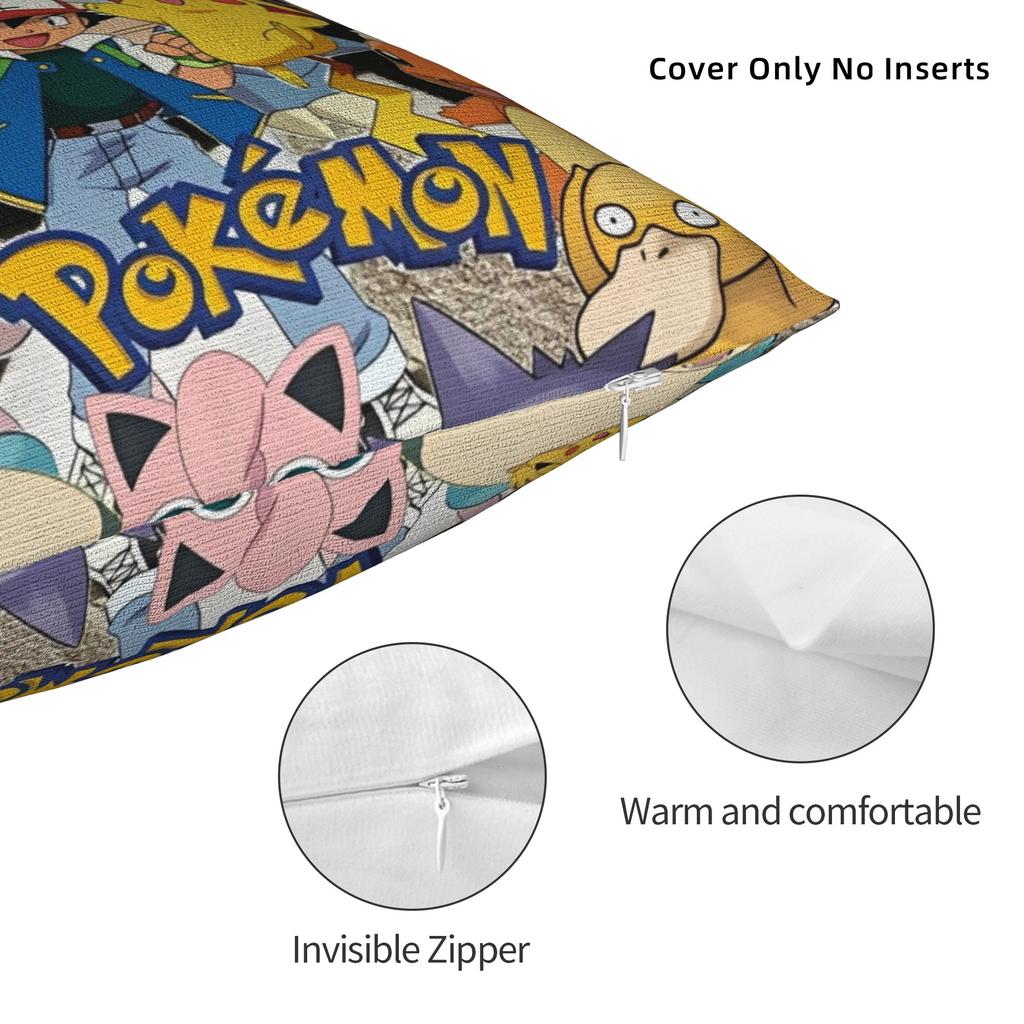 Square Pillowcases Polyester Room Pokemoned Cushion Cover Funny Home Decoration Pillow Cover 40*40