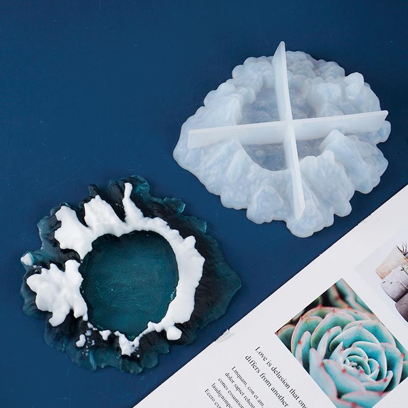Crystal Epoxy Resin Ashtray Mold Ice And Snow Mold Mountain Lake Silicone Mold DIY Clay Mold Resin Epoxy Kitchen Tool Supplies