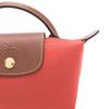 Longchamp Le Pliage Korte Handgreep Drukknop Ritssluiting Nylon Tote Tas Dames tote tas Tomaatrood 34175089P94