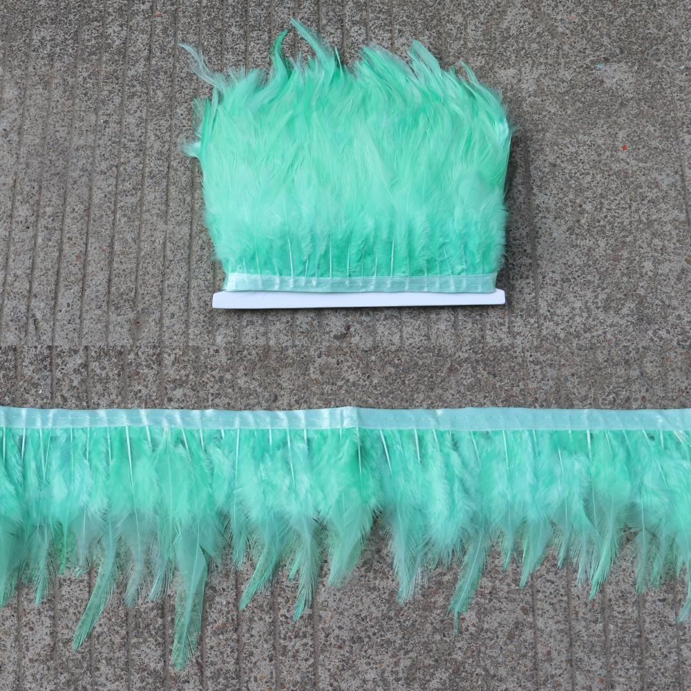 Feather5 10Meters Rooster Feather Trim 8-13CM Colored Chicken Feathers Ribbon  3-5" Saddle Pheasant Feathers Trim Fringe
