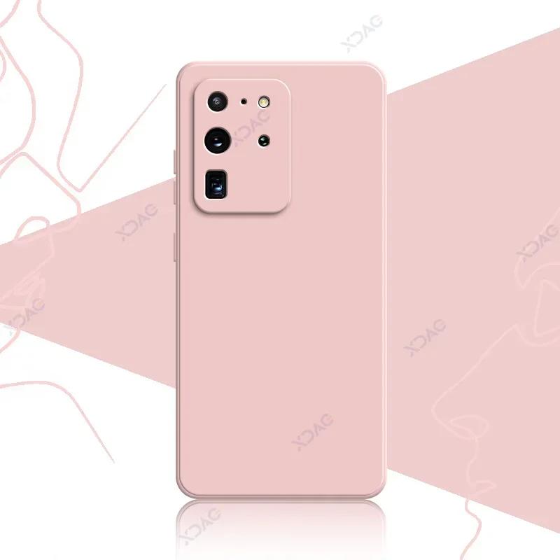 Mobile Phone Cover for Samsung Galaxy S20 FE Plus Ultra SamsungS20Ultra S20Plus 5G Soft Square Liquid Silicone Case Bag