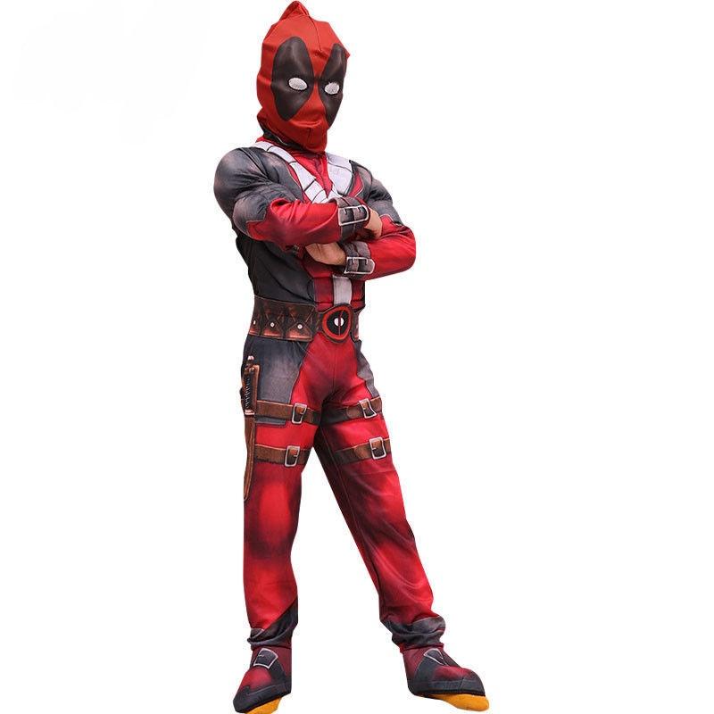 Deadpool Cosplay Costume For Boys Featuring Lifelike Muscle Design And Breathable Fabric