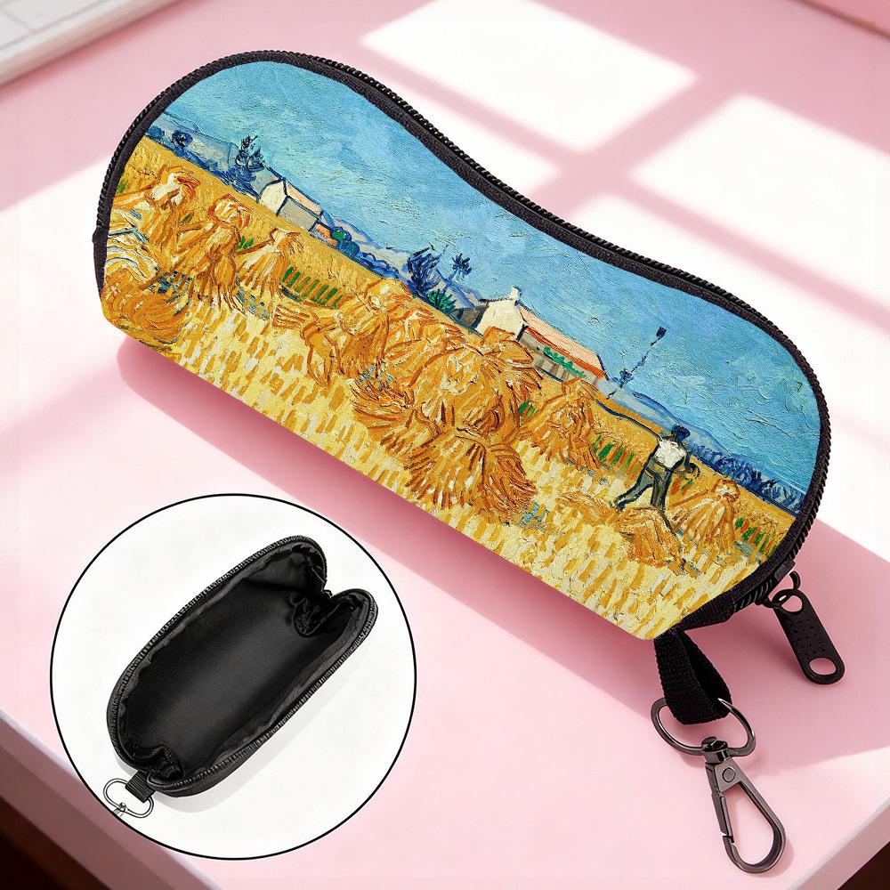 

Eyewear Glasses Case Soft Portable Glasses Bag Sunflower Eyeglass Holder High-Definition Van Gogh Eyeglass Pouch For Outdoor Use