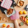 Pink Checkered Pot Holder, Checkerboard Potholders for Kitchen, Silicone Pot Holders with Pocket for Kitchen Clearance 2 Pack Set, Hot Pads and Oven