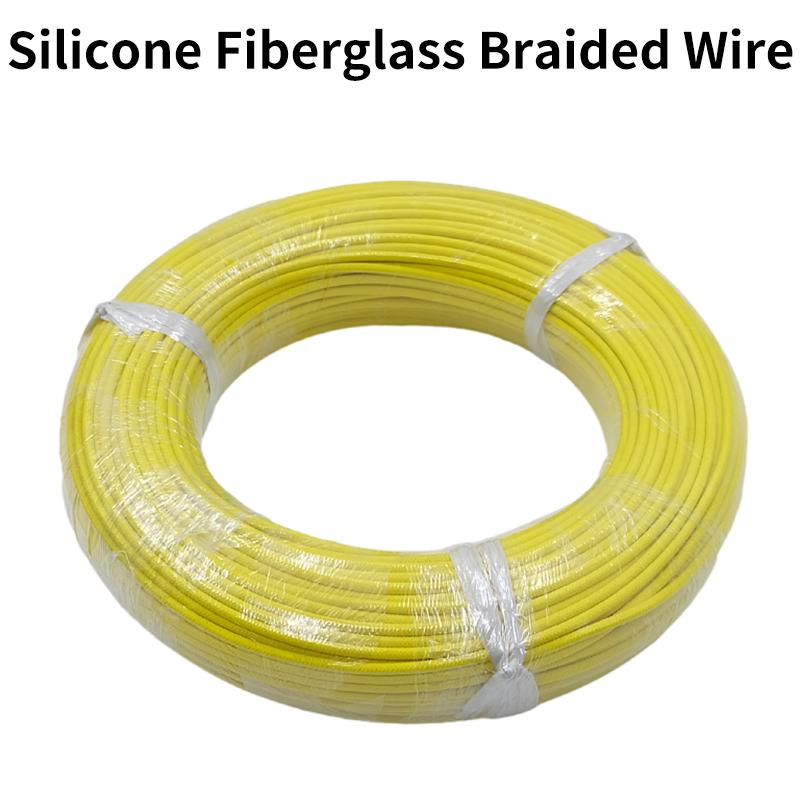 2M/5M High Temperature Resistant Silicone Wire 300°C Soft Copper Cable Fiberglass Braided Insulated Warm Floor Heat Element Line