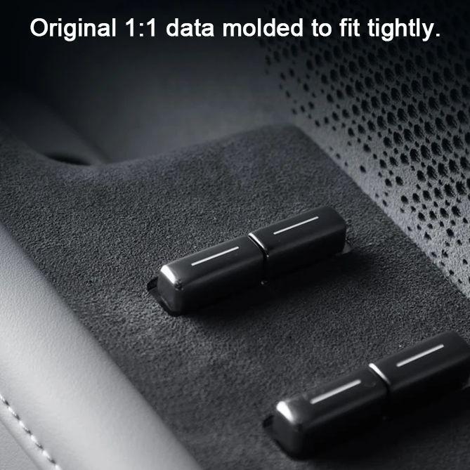 For ZEEKR 001 2024 2025, A Lcan Tara Suede Car Window Control Panel, Glass Lifting Switch Buttons Frame Cover Trim Soft Stickers
