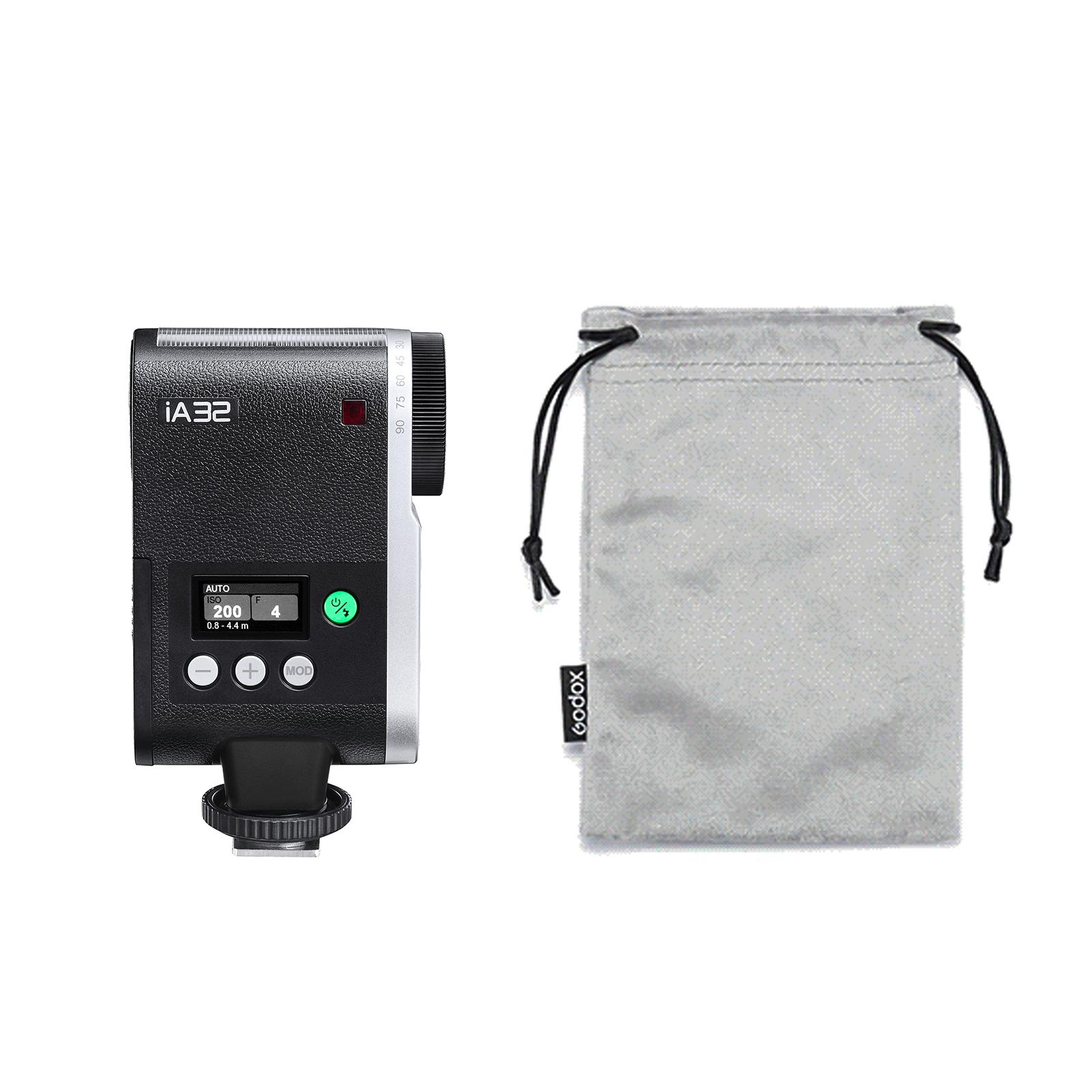 

Godox iA32 On Camera Flash GN15 Camera Speedlite Adjustable Flash Head 8 Power Levels Manual Auto чёрный