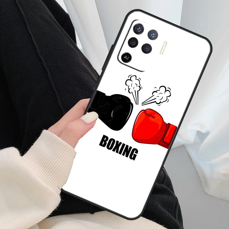 Boxing Gloves Case For Oppo A18 A38 A58 A78 A98 A80 A60 A40 A96 A76 A16 A94 A74 A54 A15 A17 A57 A77 A5 Pro