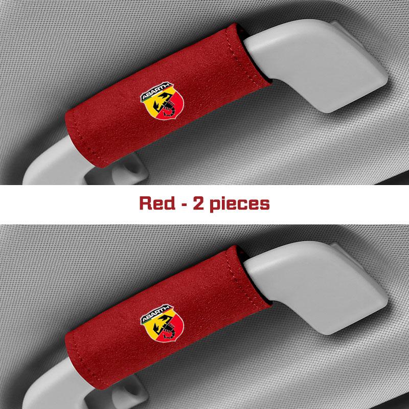 Car Handle Protection Case Suede Cover For Fiat Abarth 695 595 500 124 125 500C Series Car Roof Armrest Inner Door Pull Cover
