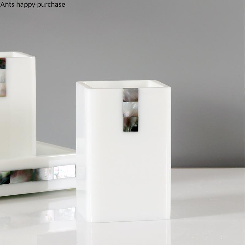 Resin Shell Bathroom Five-piece Set Home Wash Set Mouthwash Cup Toothbrush Holder Soap Dish Storage Tray Tissue Box Storage Box