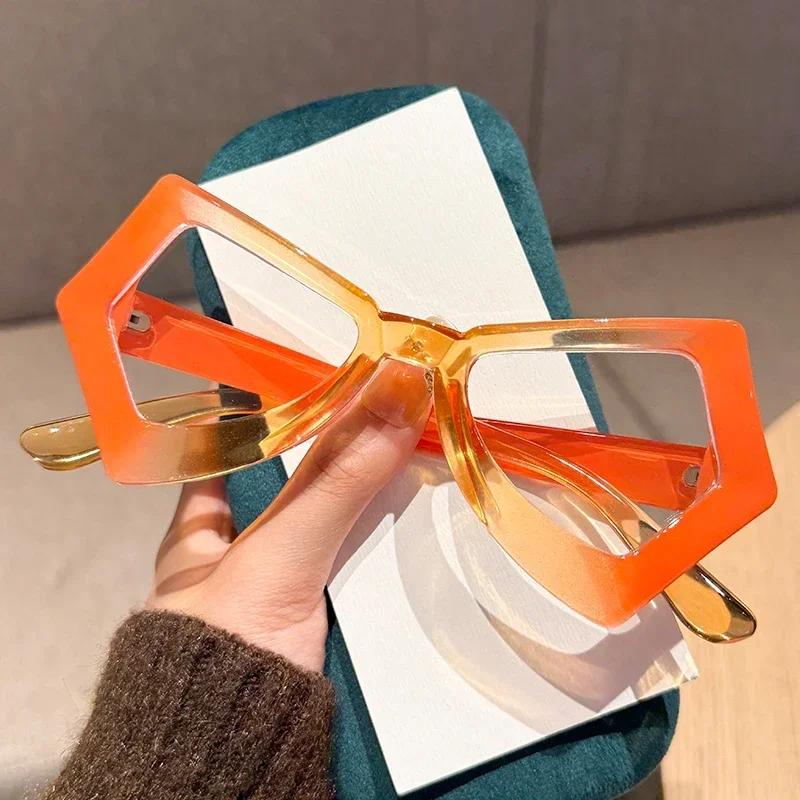 

Men Women Fashion Large Frame Reading Glasses Blue Light Blocking Polygonal Presbyopia Glasses Personalized Design 1