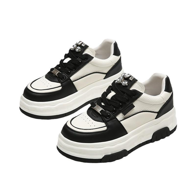 New Explosive Ins Board Shoes Autumn and Winter Platform Leather Casual Shoes Breathable Versatile Sports Heightening Shoes Women's Shoes