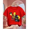 The Simpsons Cartoon Casual T Shirt Children Boys Girls Summer Cute Kawaii Crew Neck Fashion Street Tops