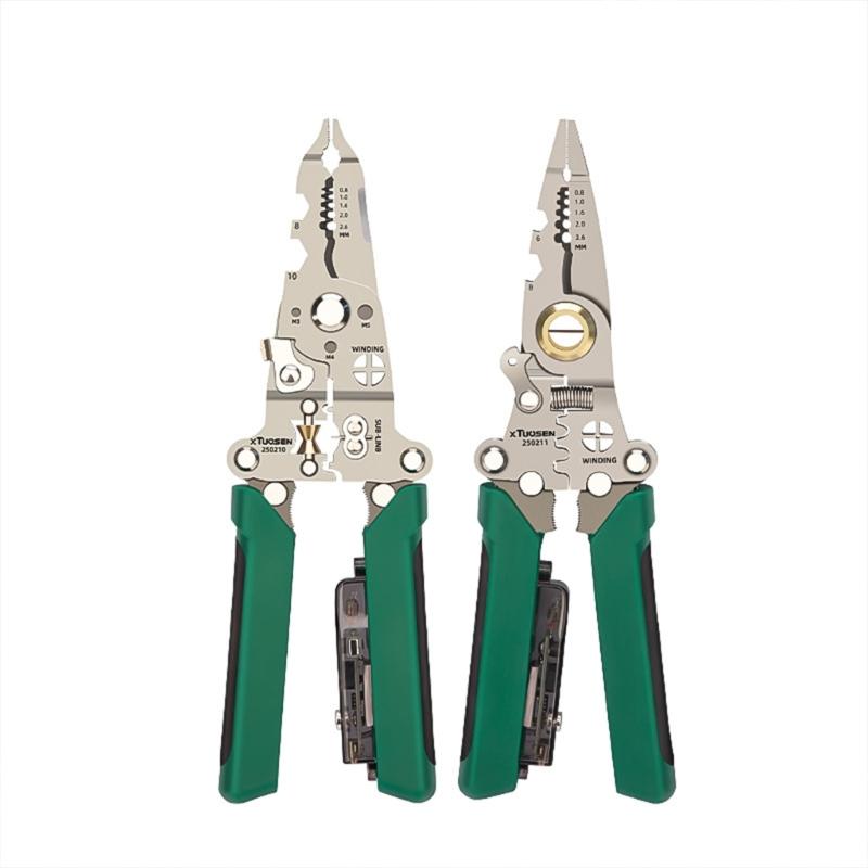 Stainless Steel Wire Strippers Double Function Electrical Tool Nonslip Design Ideal for Electricians and DIY Enthusiasts