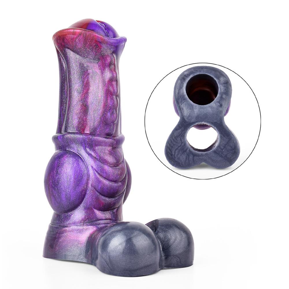 Strap On Silicone Penis Sleeve Extender Condom Realistic Dildo Enlarge Cock for Gay Femdom Pegging