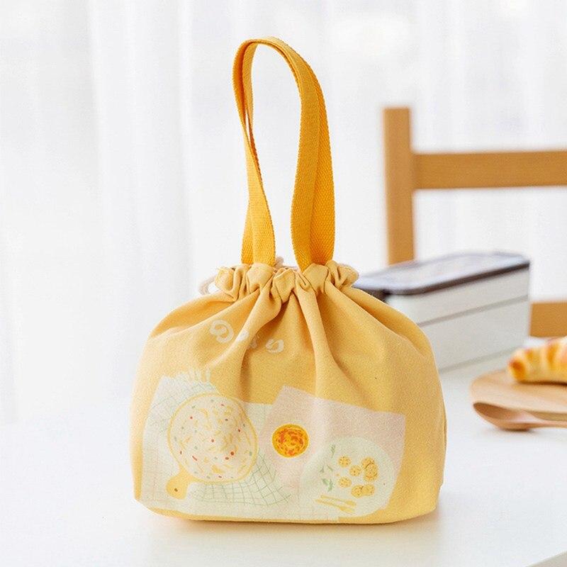 Сумка для обеда в японском стиле удобная портативная холщовая сумка большая вместимость утолщенная термоизоляция обед 777₽