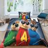 Nádherné 3D kreslené povlečení Alvin a Chipmunkové Sada povlak na přikrývku Přikrývka Postel Mladí Děti Dívky Kluci Dárek026