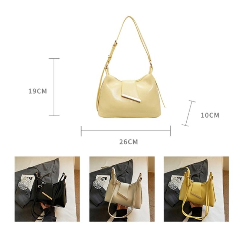 Women Summer Glossy PU Delicate Crossbody Bag High Grade Buckle Zipper One Shoulder Bags Versatile Commute Underarm Packs