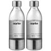 Aarke Carbonator Mini PET Bottles (Set of 2, 450ml Each) BPA-Free, ClearSteel Silver Stainless Steel