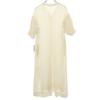 Unused PLUS OTO.HA Five-quarter Sleeve V Neck Long Dress 2 Off White Women Used