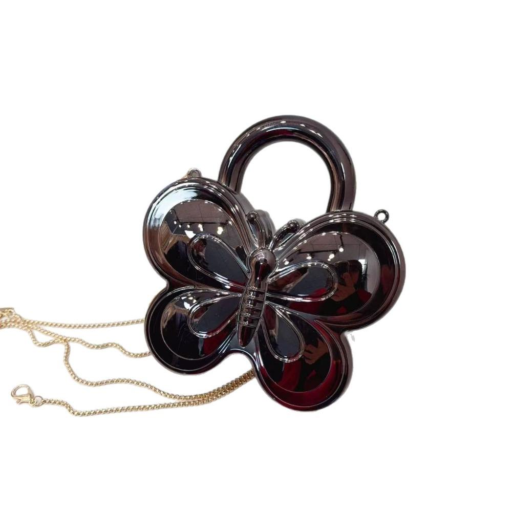 

Mini Butterfly Shaped Crossbody Bag Shiny Handbags Trendy Acrylic Evening Bag Casual чёрный
