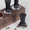 A84E-Kaffeetamper Edelstahl Holzgriff Flacher Druckpresshammer Barista Werkzeuge Kaffeepulverhammer