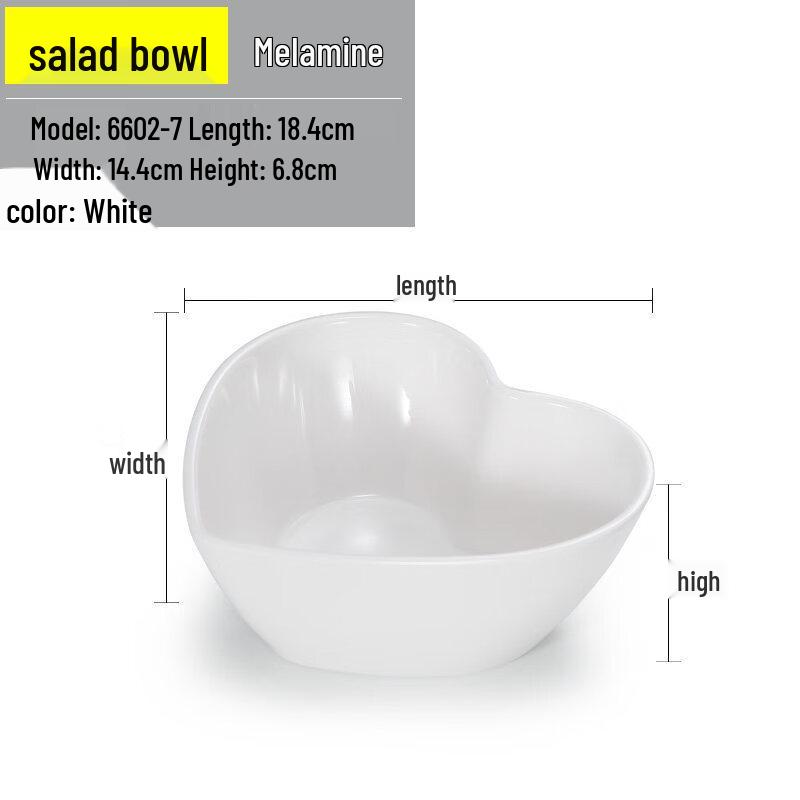 Set of 5 Yipan Heart-shaped Melamine Breakfast Bowls