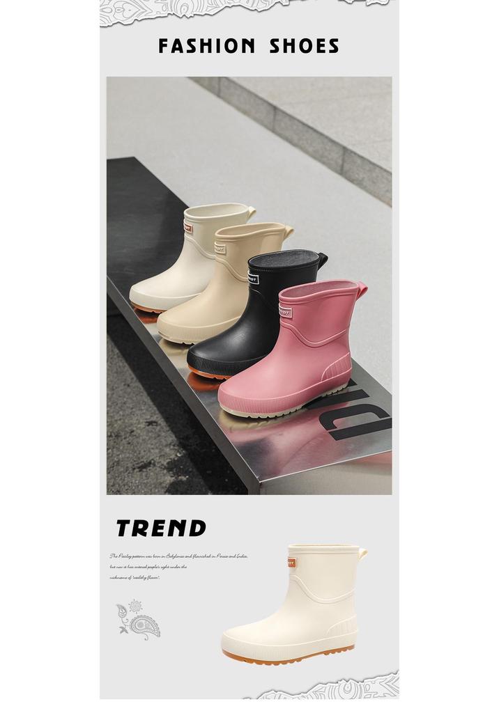 Women's Japanese and Korean Waterproof Non-Slip Rain Boots - Wear-Resistant, Soft Sole, Comfortable for Outdoor and Kitchen