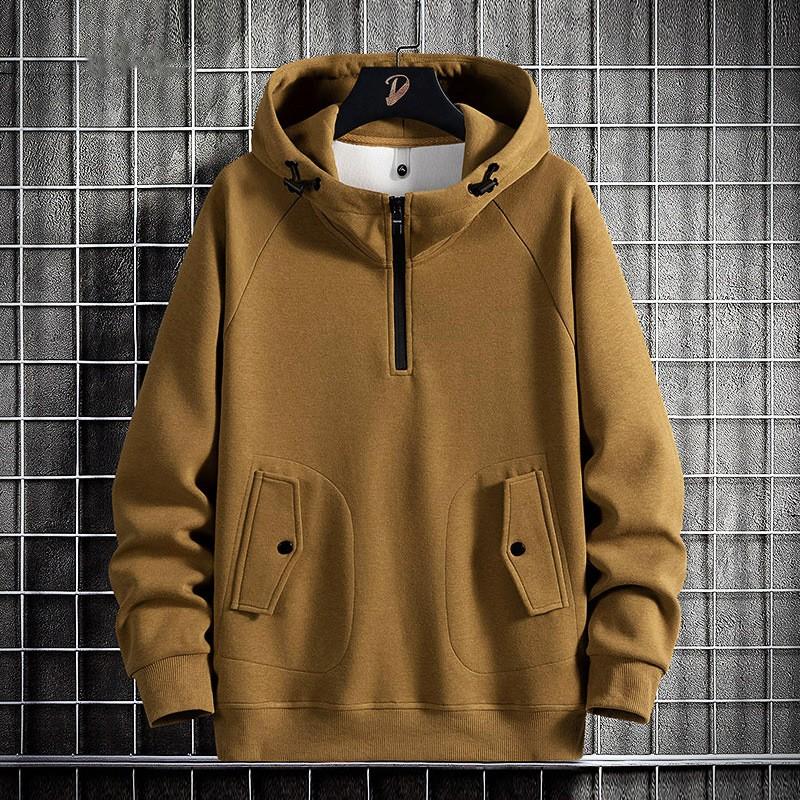 Men's Spring/Fall Knit Hooded Sweatshirt Plus Size Casual Sports Jacket