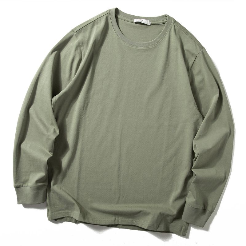 Pure Cotton Men's Long-Sleeved T-Shirt 2025 Spring and Autumn New Basic Versatile Base Shirt Skin-Friendly Soft Round-Neck Top