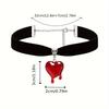 Y2K Dropping Blood Heart Choker Necklace Black Velvet Red Heart Pendent Choker Vampire Jewelry Gift For Women