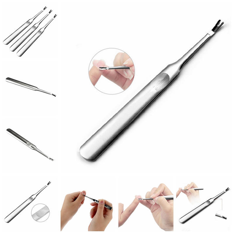 Stainless Steel Cuticle Pusher Trimmer Remover Pedicure Manicure Nail Art Tools