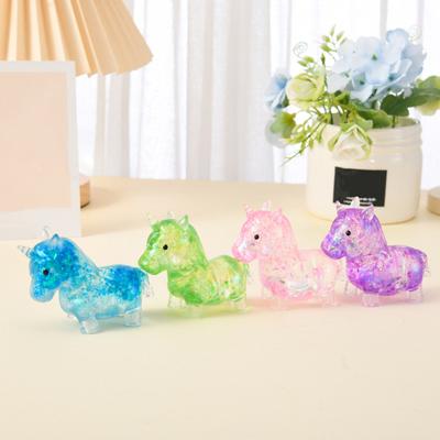 Mini Horse Squeeze Toy Stress Relief Clear Glitter Horse Stress Sugar Ball Sensory Toy Decompression Fidget Toy Party Favors