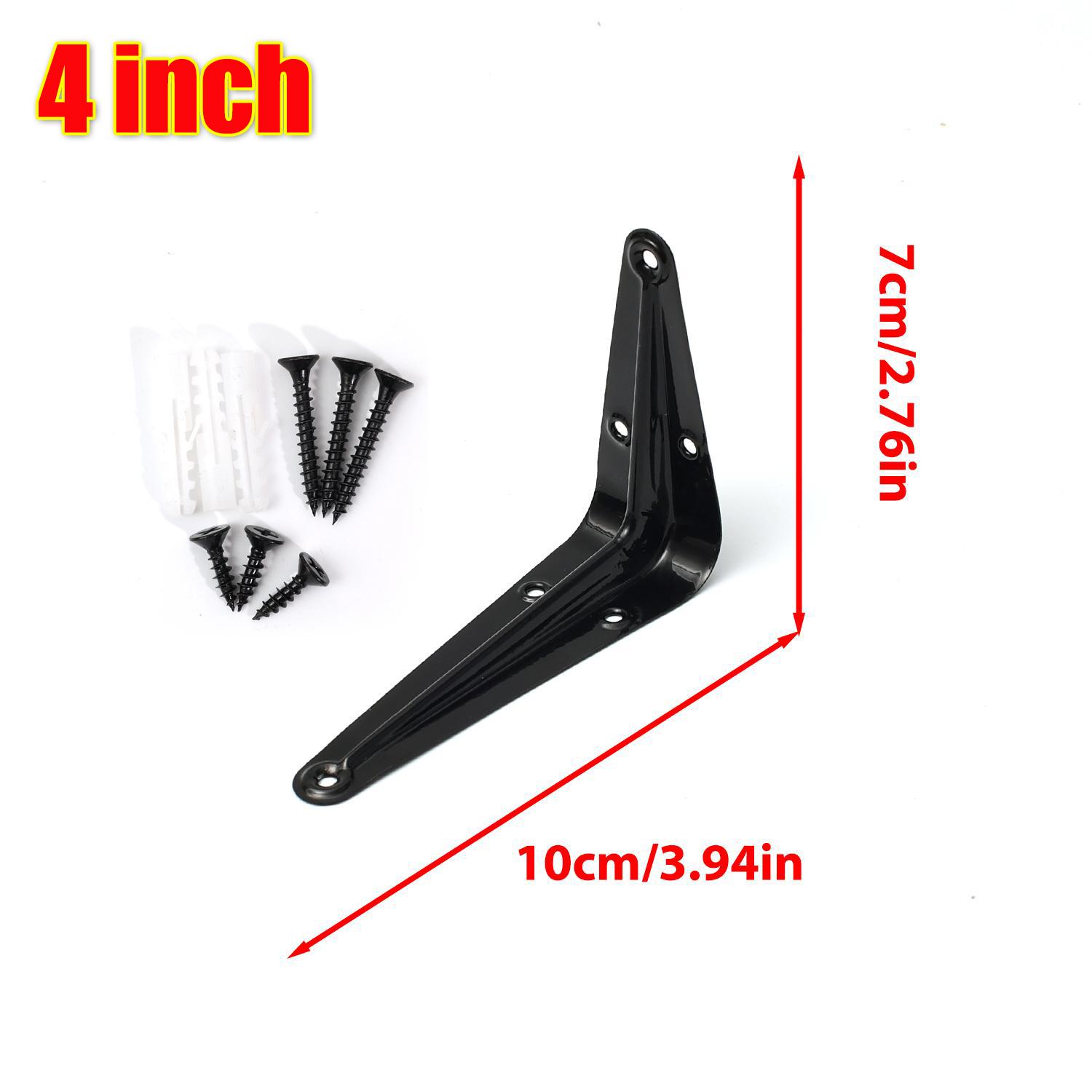 Wall Mounted L-Shaped Triangular Shelf Brackets Heavy Duty Joint Angle Brackets For Floating Shelves Furniture Hardware Kits 1 Set