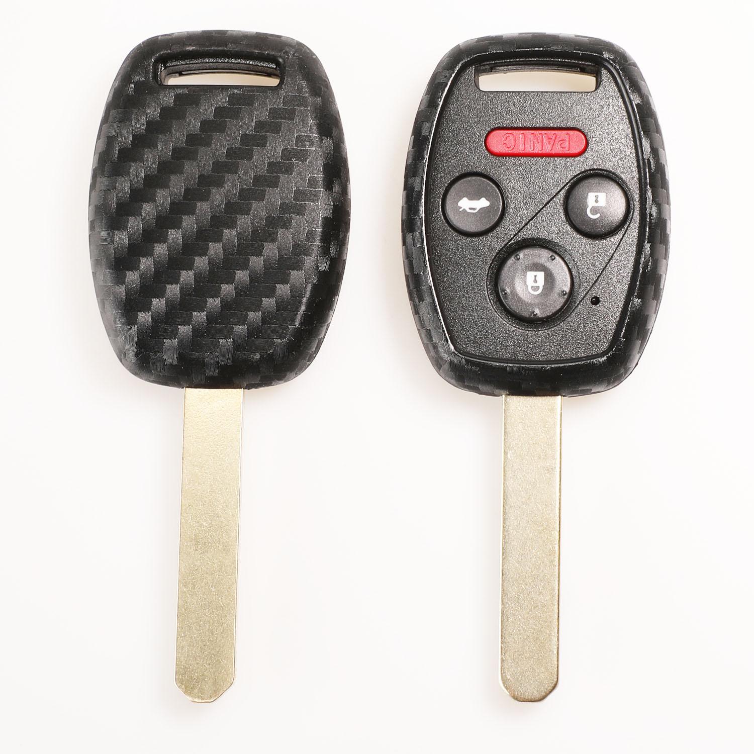 

jingyuqin 2/3 кнопки карбоновый силиконовый чехол для автомобильного ключа чехол для Honda CIVIC JAZZ Pilot Accord CR-V держатель светло-голубой