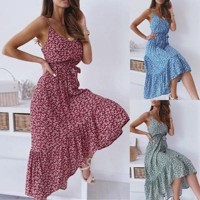 Ärmelloses Damen-Tanktop aus Baumwolle mit Blumenmuster, Beauty-Kleid für Damen, Sommer, Urlaub, Strand, Baggy-Sommerkleid für Damen