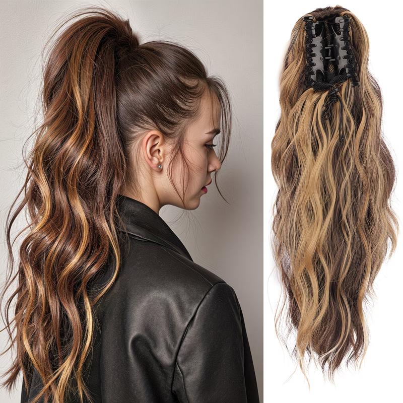 Heat-Resistant High Temperature Synthetic Ponytail Wig for Women Curly Stylish and Elegant with Easy To Wear Claw Clip Perfect for Halloween
