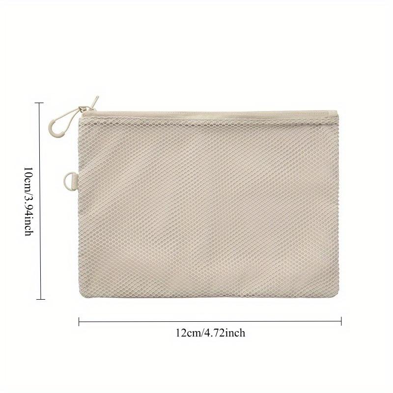 1Pc Double Layer Mesh Polyester Fiber Double Zipper Storage Bag for Outdoor Travel Home Storage