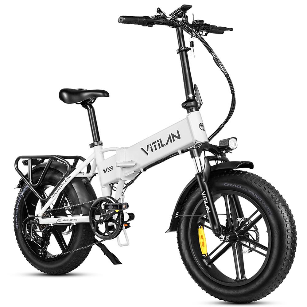 Electric Bicycle Vitilan V3 1200W Peak Motor 20" Fat Tire Foldable Electric Bike For Adult 48V 13AH LCD Display 7 Speed
