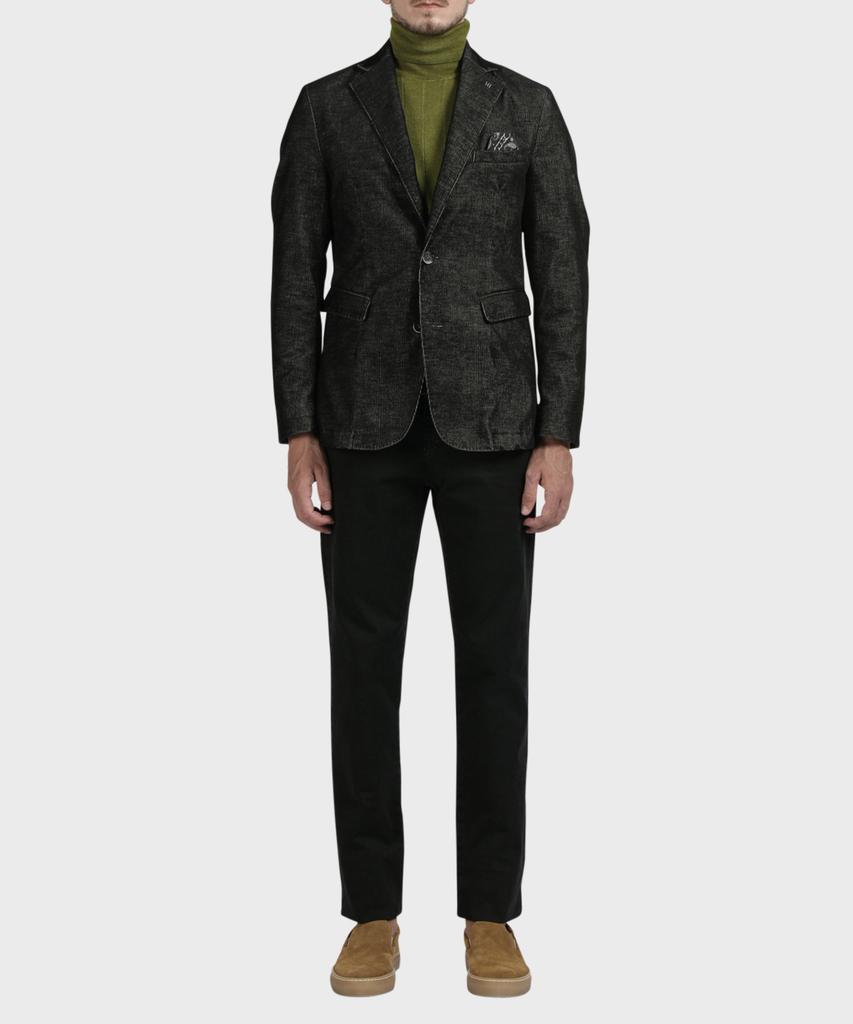 Panicale Black Slim Fit Corduroy Jacket