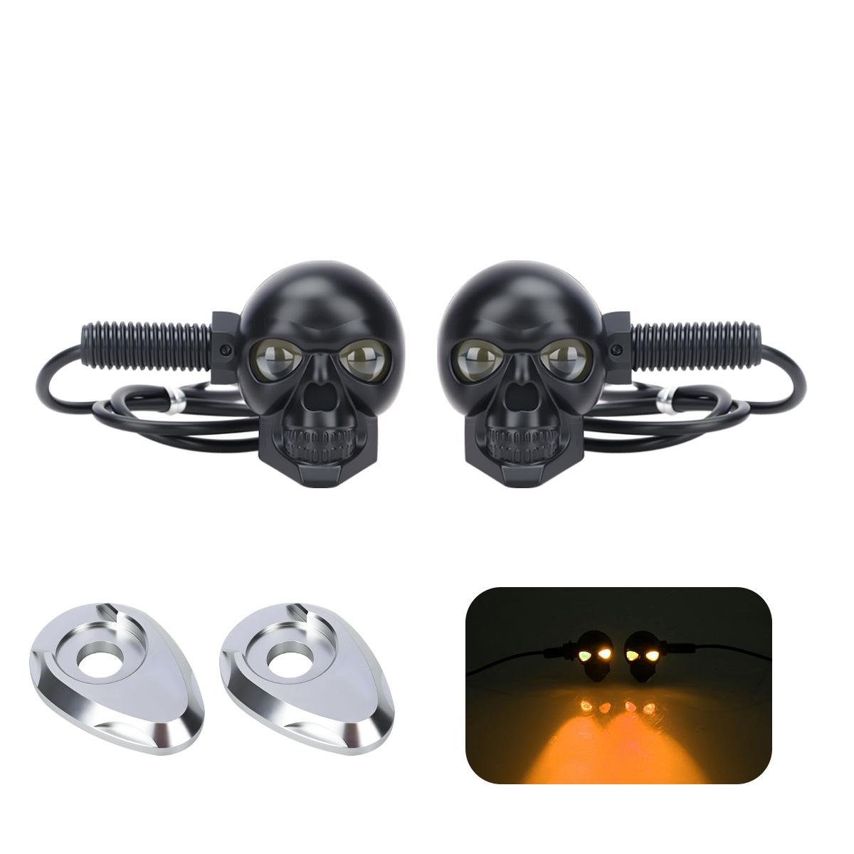

Мини мотоциклетный прожектор «Орлиный глаз» в форме черепа с проставкой из алюминиевого сплава для квадроциклов Yamaha Kawasaki Honda, комплект сигнальных огней 12 В